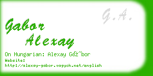 gabor alexay business card